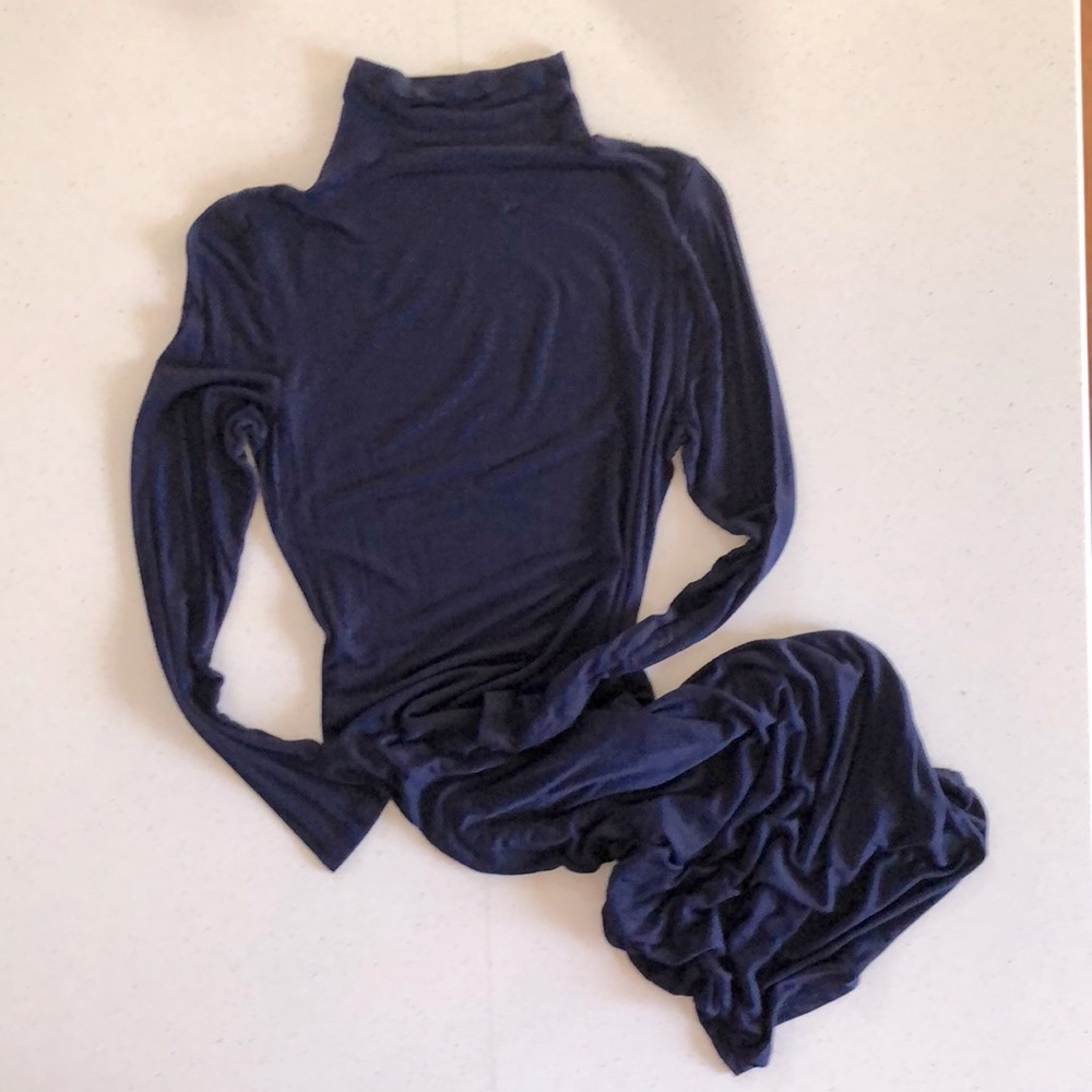 “Venus” dark blue long sleeve dress size small